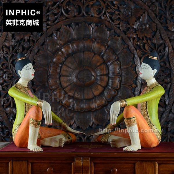 INPHIC-客廳擺飾東南亞桌面彩繪裝飾泰國人偶兵俑