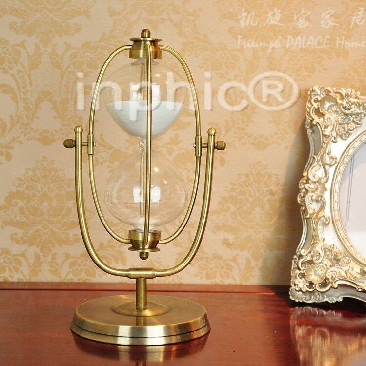 INPHIC-歐式家居擺飾裝飾品 不銹鋼沙漏計時器擺設樹脂創意
