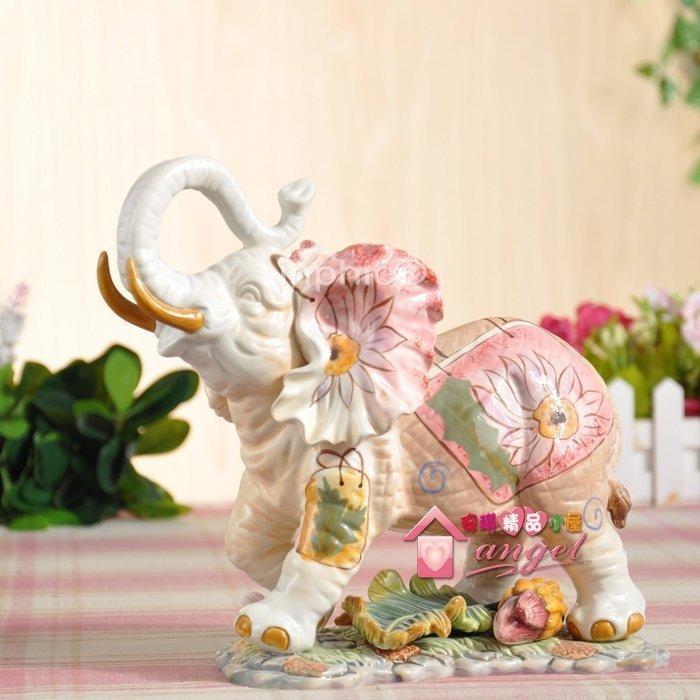 INPHIC-手繪時尚購物包招財象陶瓷擺設 辦公禮品新居送品 商務禮品