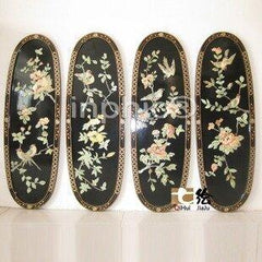 INPHIC-新古典 田園 家居裝飾掛畫 漆器四片 掛屏(黑 白)