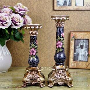 INPHIC-古典現代鄉村家居裝飾擺飾工藝品陶瓷手繪擺飾頌花系列燭臺