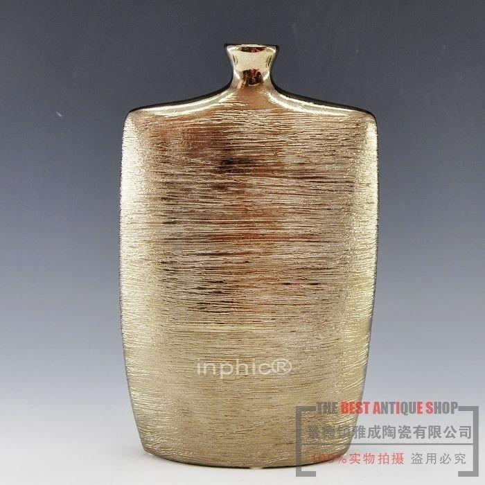 INPHIC-工藝品 家居陶瓷器花瓶 金酒壺扁瓶簡約歐式家具