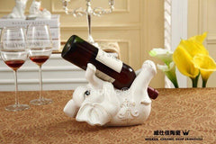INPHIC-簡約現代家居飾品 創意陶瓷大象紅酒架 實用擺飾 工藝品