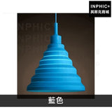 INPHIC-簡約現代咖啡奶茶燈具餐廳燈三燈彩色兒童房間魚線吊燈-藍色