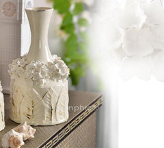 INPHIC-歐美式花簇圓口花瓶  陶瓷花盆工藝擺飾簡約桌面擺飾樣板房