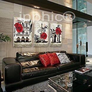 INPHIC-歐美復古巴黎客廳無框畫三聯畫臥室裝飾畫壁畫歐美現代簡約風景