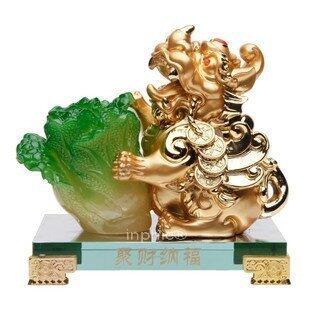 INPHIC-開運 貔貅玉白菜擺件 聚財納福商務時尚家居飾品 工藝品