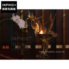 INPHIC-裝飾桌面擺飾飛鳥鐵藝銅鈴燭臺擺設東南亞