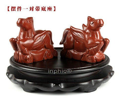INPHIC-開光驛馬當先擺件祿馬來福未馬護歲擺件屬狗馬豬者馬年吉祥物(一對送底座)