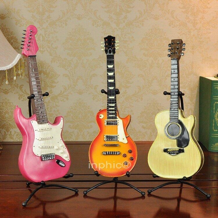 INPHIC-歐美風格 三色吉它存錢罐擺飾 樹脂工藝品 樂器裝飾品