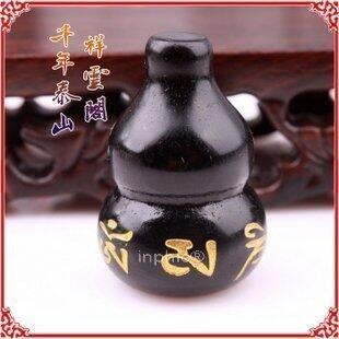 INPHIC-開光黑曜石葫蘆擺件小六字真言石葫蘆避邪化病吸收負能量