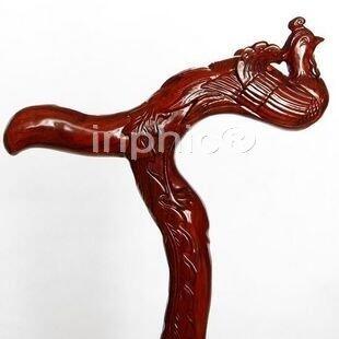INPHIC-龍頭拐杖 用紅木拐杖 古根雕紅木鳳頭拐杖