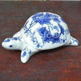 INPHIC-青花陶瓷 烏龜 動物 擺飾 復古家居工藝擺設 家裝飾品