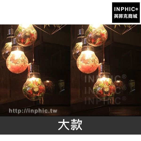 INPHIC-酒館燈具主題餐廳咖啡廳藝術胡桃裝飾吊燈玻璃綠植-大款