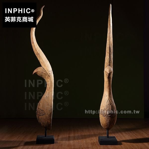 INPHIC-龍鳳角擺飾木雕擺設工藝品中式東南亞木雕花