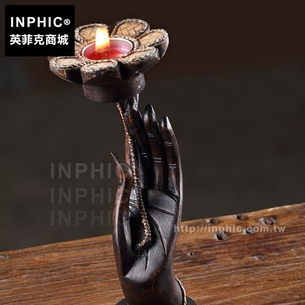 INPHIC-燭燭臺佛手裝飾東南亞居家擺飾飾品木雕酒店