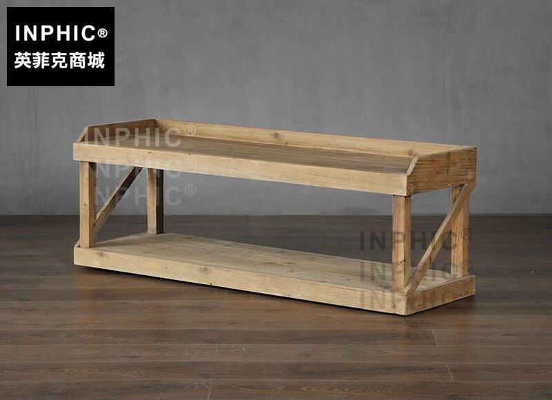 INPHIC-北歐復古門廳置物鞋架 做舊客廳置物架換鞋凳美式鄉村家具