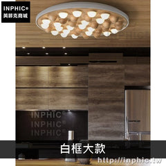INPHIC-臥室吸頂燈新中式書房藝術造型餐廳客廳燈實木-淺木色白框大款