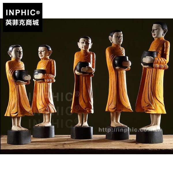 INPHIC-東南亞中式泰佛木製人物門廳擺設會所裝飾品落地大擺飾酒店