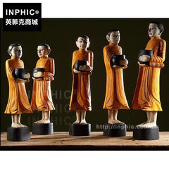 INPHIC-東南亞中式泰佛木製人物門廳擺設會所裝飾品落地大擺飾酒店