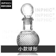 INPHIC-酒樽玻璃酒具調酒葡萄酒250ML酒罈紅酒瓶鑽石酒壺-小款球形