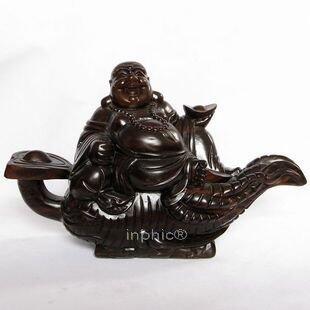 INPHIC-越南紅木工藝品木雕擺飾 彌勒佛像布袋佛 如意人參笑佛