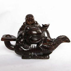 INPHIC-越南紅木工藝品木雕擺飾 彌勒佛像布袋佛 如意人參笑佛