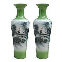 INPHIC-ZF-F004 景德鎮 雅致陶瓷 落地大花瓶 復古花瓶 浮雕 松鶴延年