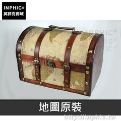 INPHIC-箱子老式密室仿古儲物箱收納木頭裝飾復古拍攝道具中式-地圖原裝
