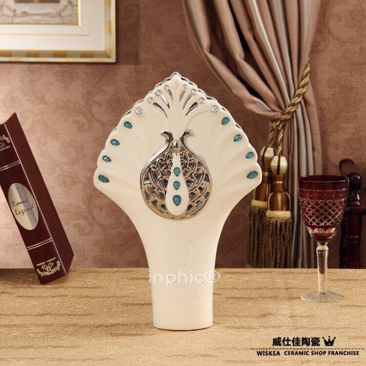 INPHIC-新款藍孔雀白瓷花瓶 歐式家居裝飾擺飾 新房裝修擺設工藝品花器