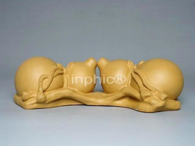 INPHIC-紫玉金砂 特 紫砂擺飾壺托筆架小玩意葫蘆--福祿雙全 段泥