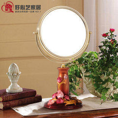 INPHIC-雙面化妝鏡子 大款臺式 放大三倍梳妝鏡 鬱金香 旋轉鏡子