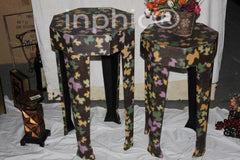 INPHIC-歐式風格家居飾品 仿舊特色皮革工藝凳子 換鞋凳2件套