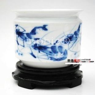 INPHIC-ZF-G308 景德鎮陶瓷器 青花釉裏紅手繪筆筒 蝦趣 創意禮品 擺飾