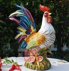 INPHIC-手繪陶瓷大公雞 歐式田園美式鄉村家居飾品擺設