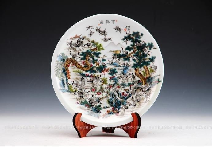 INPHIC-景德鎮裝飾手繪瓷盤擺飾 工藝品擺飾 百鶴圖