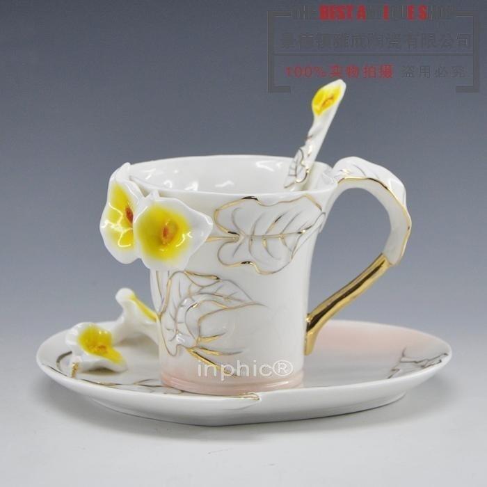 INPHIC-歐式擺飾 景德鎮陶瓷器 金黃花田園花咖啡杯 簡約創意