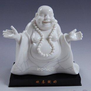 INPHIC-佛像 歡喜就好 彌勒佛 開片釉 陶瓷佛像