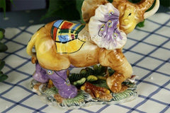 INPHIC-手繪陶瓷 美女招財象 擺設家飾擺飾 田園創意新居商務