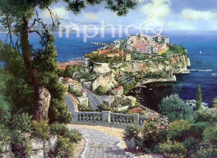 INPHIC-歐式裝飾畫無框畫 地中海風景油畫 臥室酒店賓館壁畫  田園風格 家居 裝飾畫