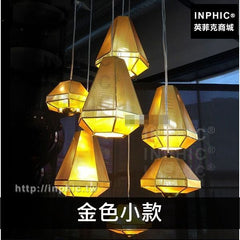 INPHIC-不鏽鋼復古工業風金磚吊燈網咖咖啡店長形-金色小款
