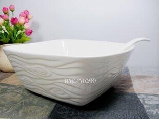 INPHIC-湯碗 麵碗 陶瓷 大款 湯盆 歐式純白 湯勺 四方大湯碗 創意祥雲