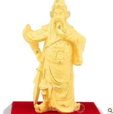 INPHIC-絨沙金黃金擺件 開光關公像 武財神爺鎮宅避邪開業禮品