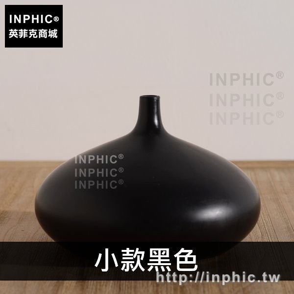 INPHIC-餐桌裝飾品陶瓷家居客廳簡約插花現代花瓶日式禪意花器-小款黑色