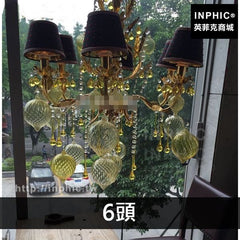 INPHIC-歐式網咖水晶燈水晶茶館餐廳吊燈咖啡廳-6頭