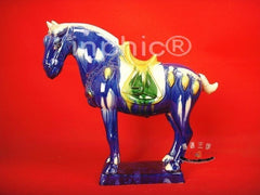 INPHIC-藍釉豹花馬 唐三彩馬陶瓷馬生肖馬擺飾時尚家居飾品工藝品