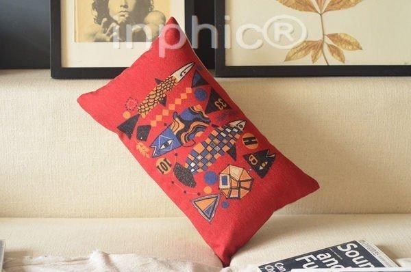 INPHIC-小魚 亞麻 抱枕 靠墊 30cm x 50cm