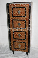 INPHIC-歐式風格家居飾品 仿舊皮革鉚釘 大櫃子 櫥櫃 4斗櫃