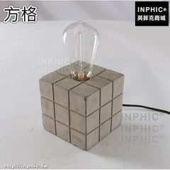INPHIC-水泥酒吧美式混泥土咖啡廳工業風LOFT方格吧臺檯燈復古餐廳方形-方格