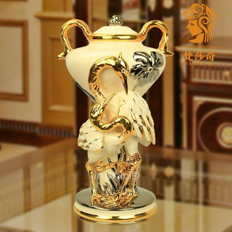 INPHIC-歐式 仙鶴花瓶 陶瓷 花器 玄關擺設 客廳飾品 家居裝修 花瓶擺飾